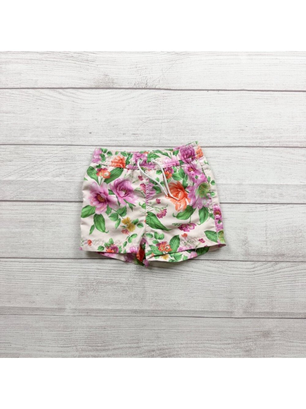 Janie And Jack Floral Print Baby Swim Trunks Tropical Style 6-12 Months